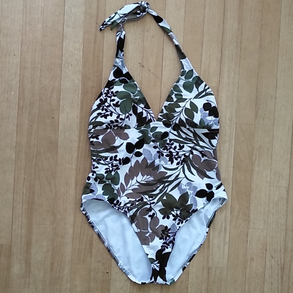 Tropical halter top one piece